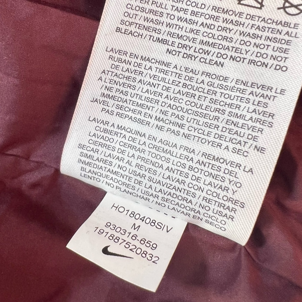 Nike Sportswear NSW Sherpa Windrunner Maroon Fleece Jacket 930316-659 - Picture 10 of 16